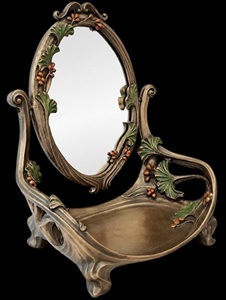 Art Nouveau-sminkebord fra Veronese med roterende spejl og bronzebelægning
